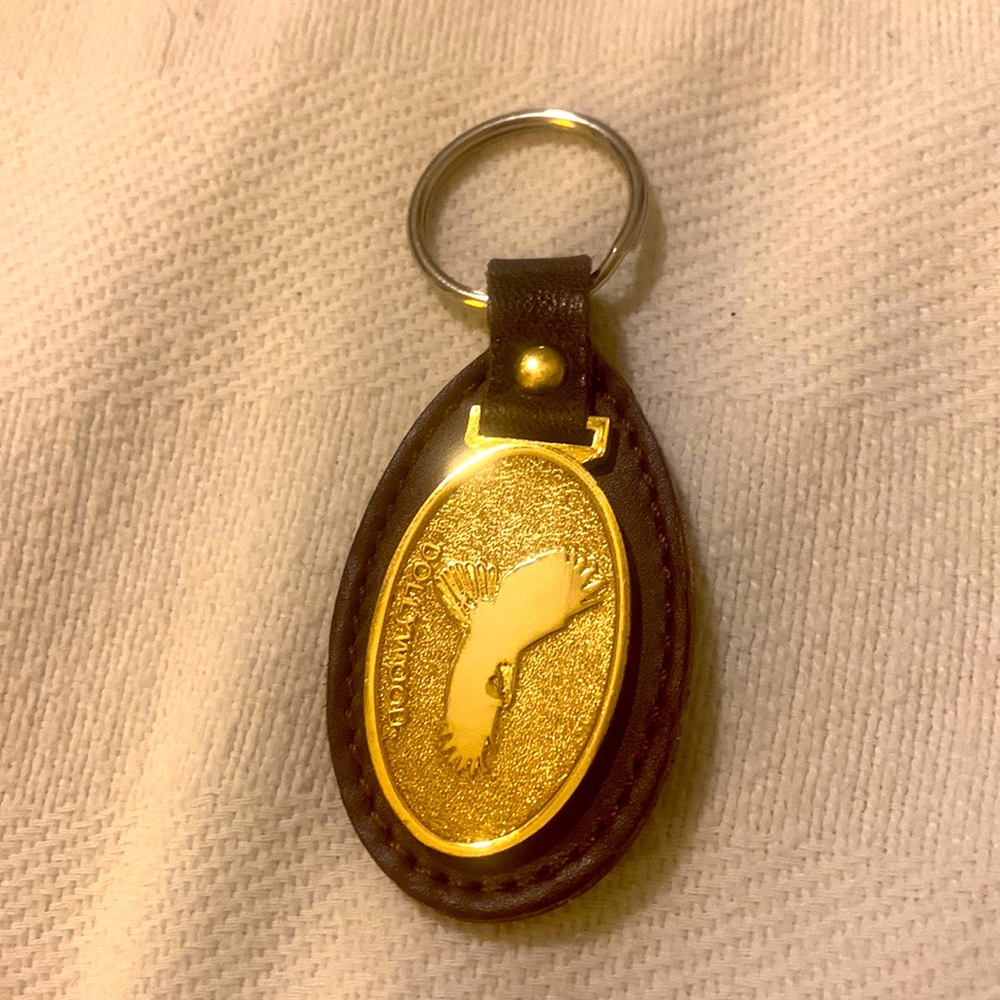 Dollywood leather and Brass keychain